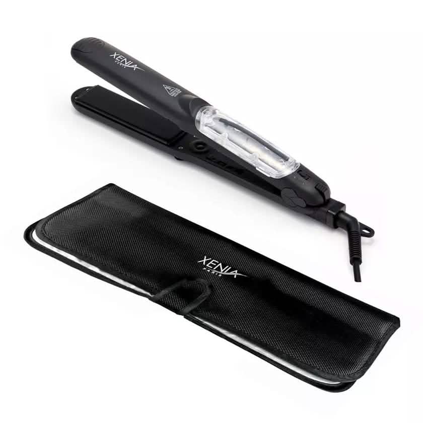 Silk Steam 1.25" Ceramic Steamer Flat Iron with Protective Heat Station Mat DailySale