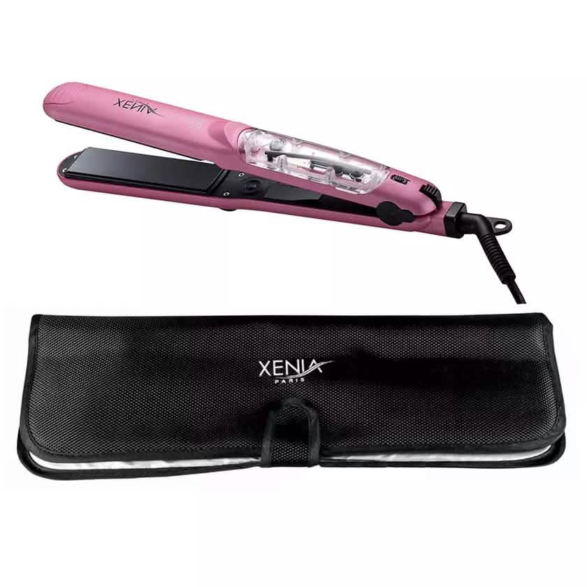Silk Steam 1.25" Ceramic Steamer Flat Iron with Protective Heat Station Mat DailySale