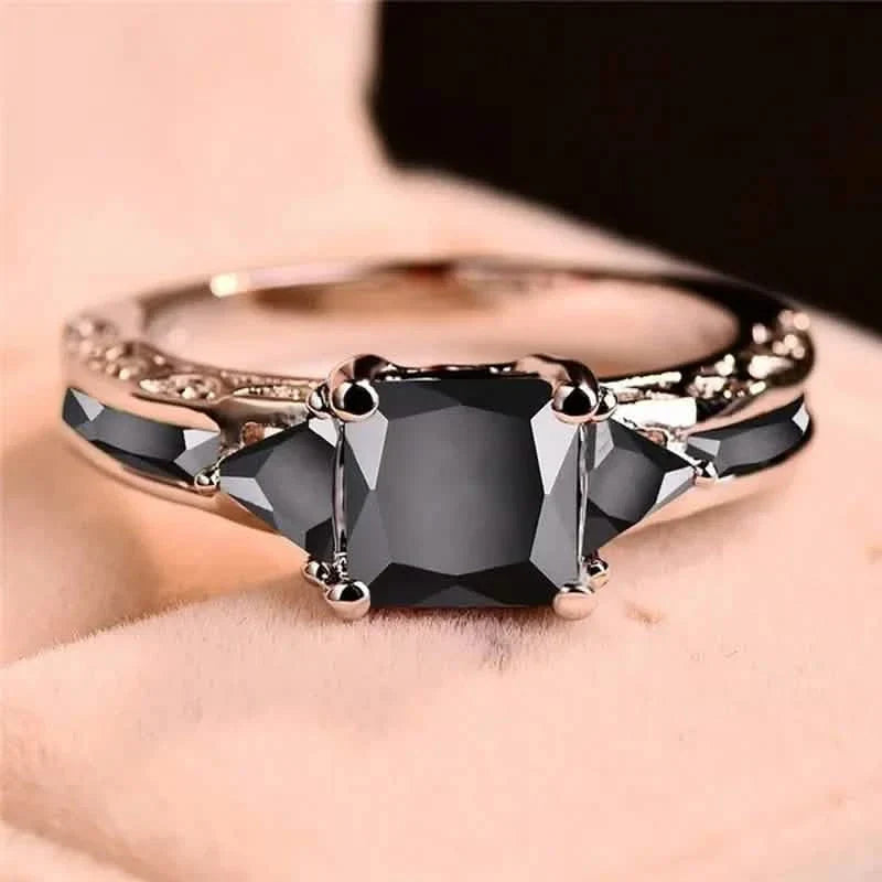 Silver Elegant Black Zirconia Eternity Ring DailySale
