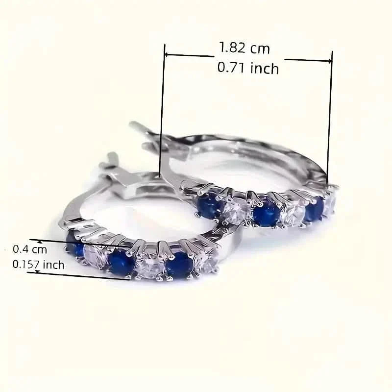 Silver Plated Hypoallergenic Circular Earrings Adorned With Colorful Synthetic Gemstones DailySale