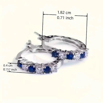 Silver Plated Hypoallergenic Circular Earrings Adorned With Colorful Synthetic Gemstones DailySale