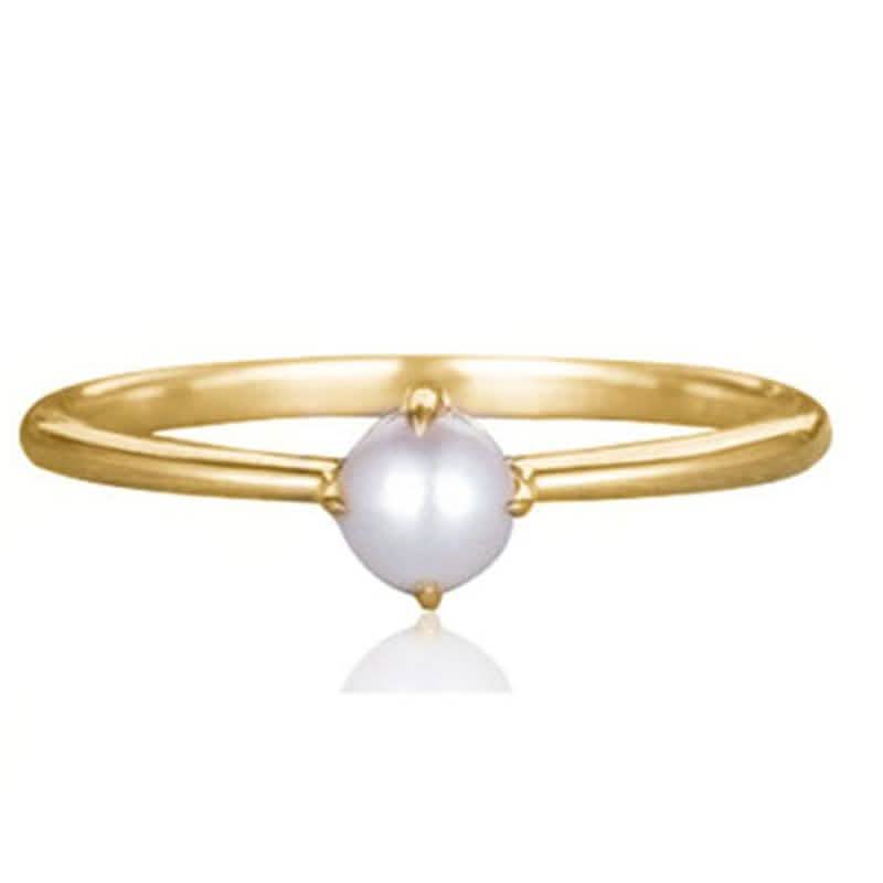 Simple Dainty Pearl Ring In 18Kt Gold DailySale