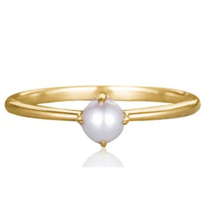 Simple Dainty Pearl Ring In 18Kt Gold DailySale