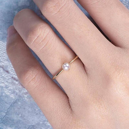 Simple Dainty Pearl Ring In 18Kt Gold DailySale