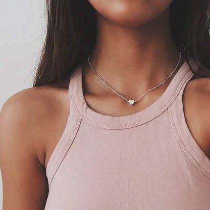 Simple Exquisite Heart-Shaped Pendant Alloy Necklace DailySale