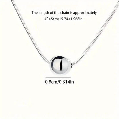 Simple Retro Bohemian Style 925 Sterling Silver Necklace with Small Ball Pendant DailySale