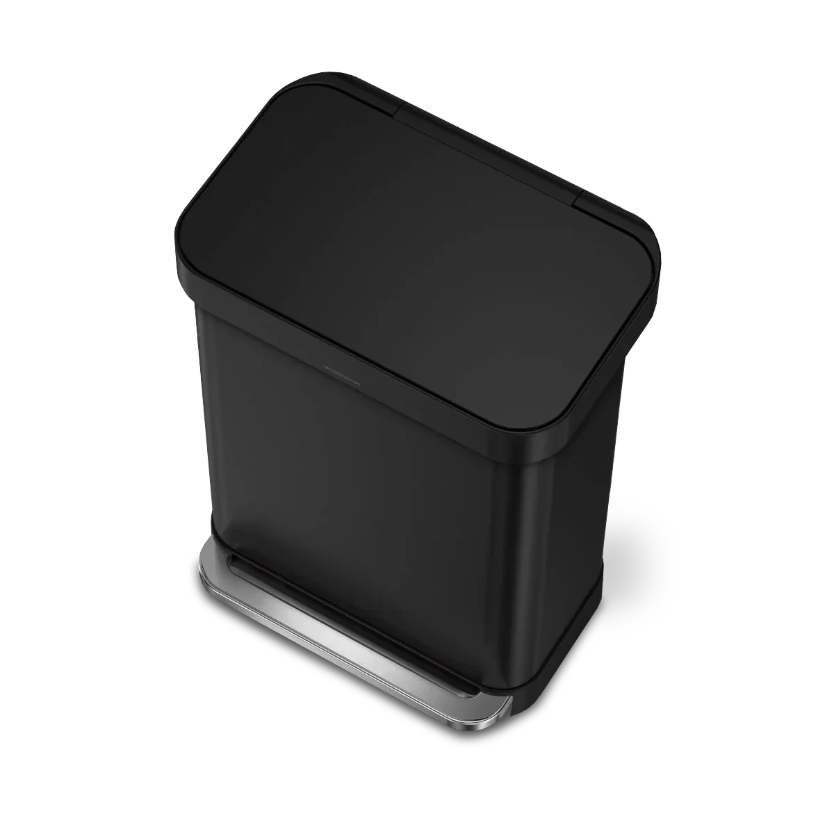 simplehuman 55-Liter Matte Black Indoor Kitchen Hinged Lid Trash Can DailySale