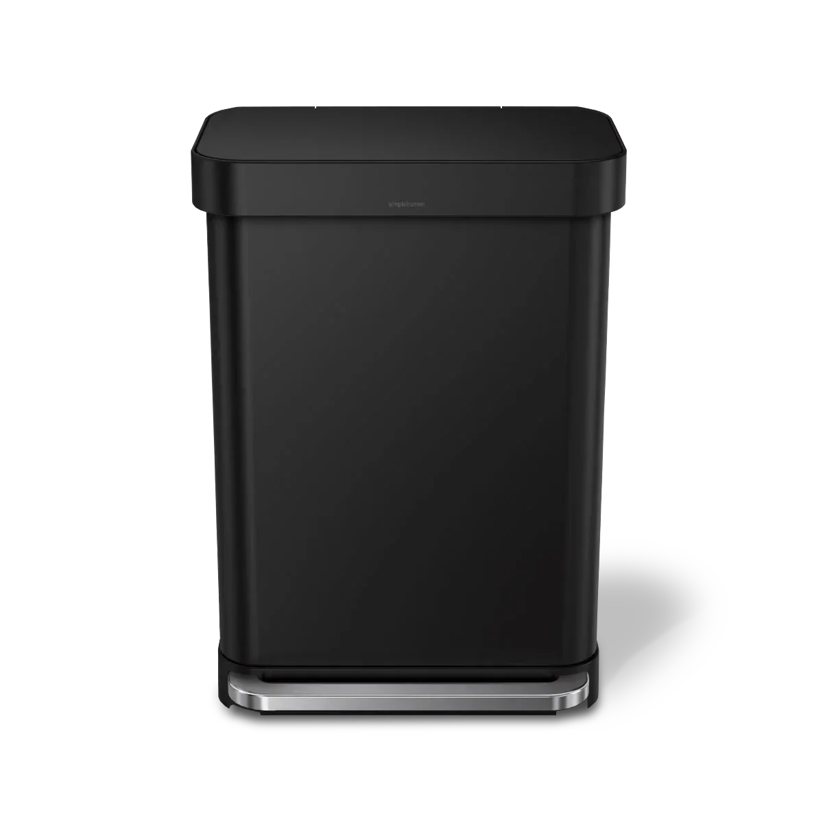 simplehuman 55-Liter Matte Black Indoor Kitchen Hinged Lid Trash Can DailySale