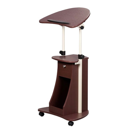 Sit-to-Stand Rolling Adjustable Laptop Cart with Storage DailySale