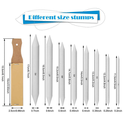Sketch Drawing Tools Blending Stumps Set Sandpaper Pencil Sharpeners Erasers Bag DailySale