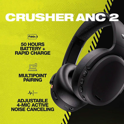 Skullcandy Crusher ANC 2 Over-Ear Noise Cancelling Wireless Headphones with Sensory Bass (Refurbished) DailySale