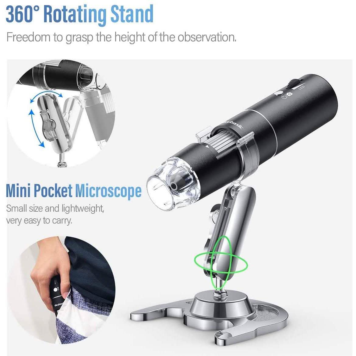 Skybasic 50X to 1000X WiFi Handheld Zoom Endoscopic Camera DailySale
