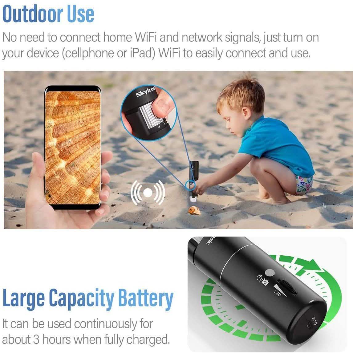 Skybasic 50X to 1000X WiFi Handheld Zoom Endoscopic Camera DailySale