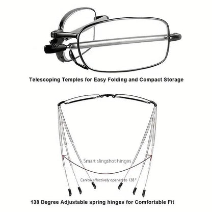 Sleek Folding Reading Glasses with Anti-Blue Light Protection DailySale