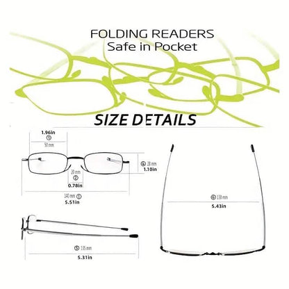 Sleek Folding Reading Glasses with Anti-Blue Light Protection DailySale