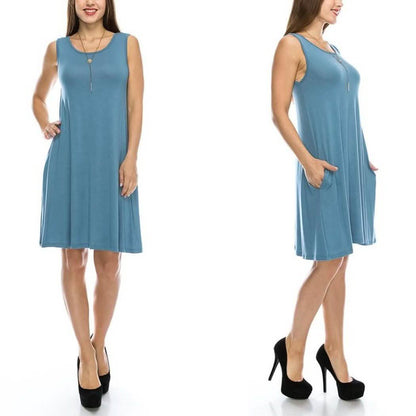 Sleeveless Tunic Dress with Pockets - Assorted Sizes DailySale