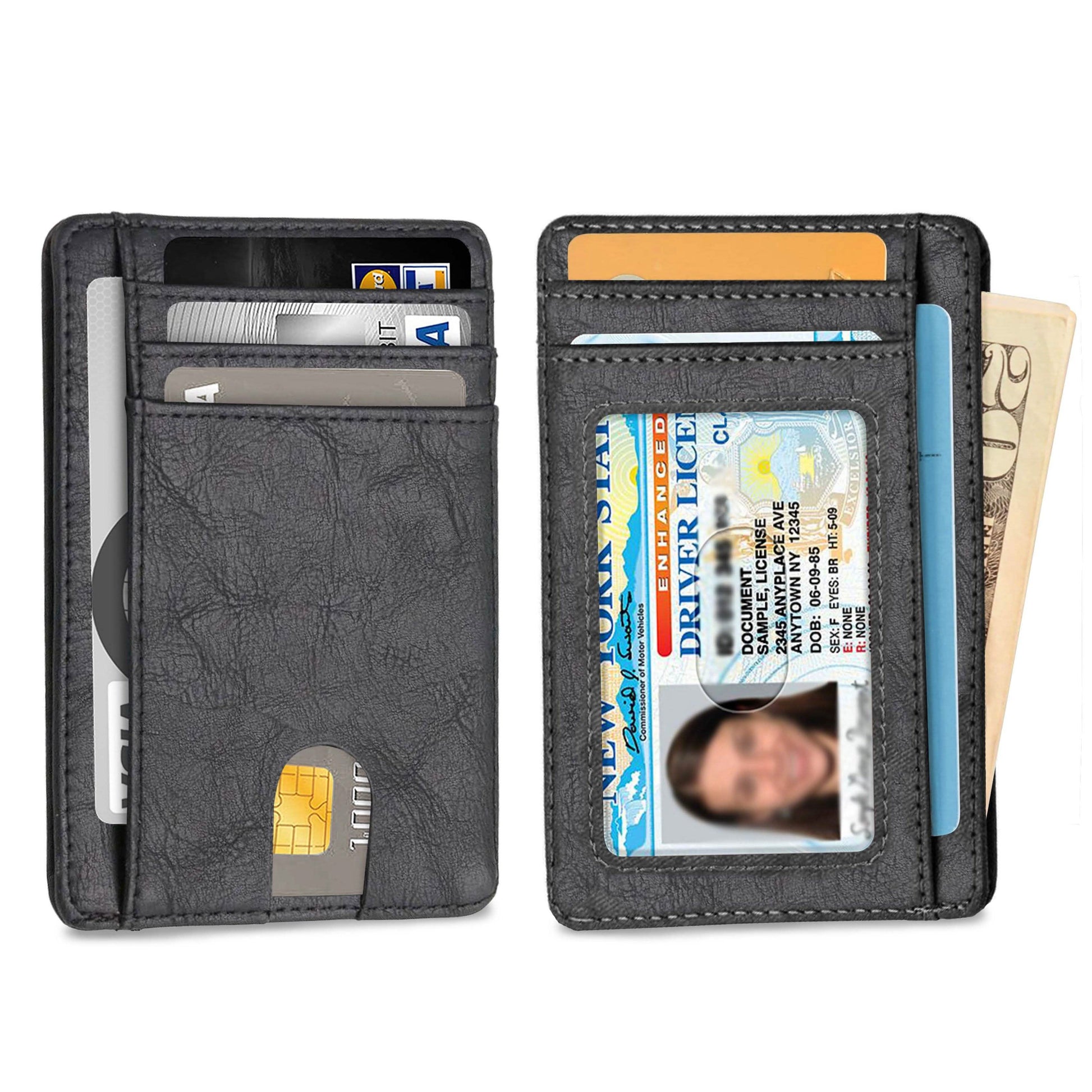 Slim Minimalist Front Pocket RFID Blocking Leather Wallets for Men Women DailySale