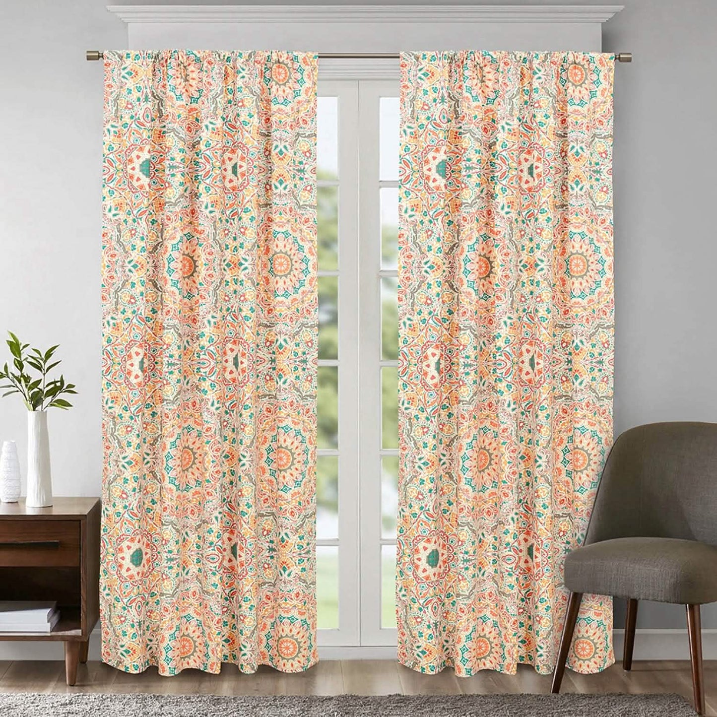 2-Piece Set: Sloane Street Cozumel Medallion Window Curtain Panel Pair DailySale