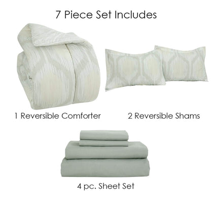 Sloane Street Hexagon Strié Stripe Reversible Bed in a Bag DailySale