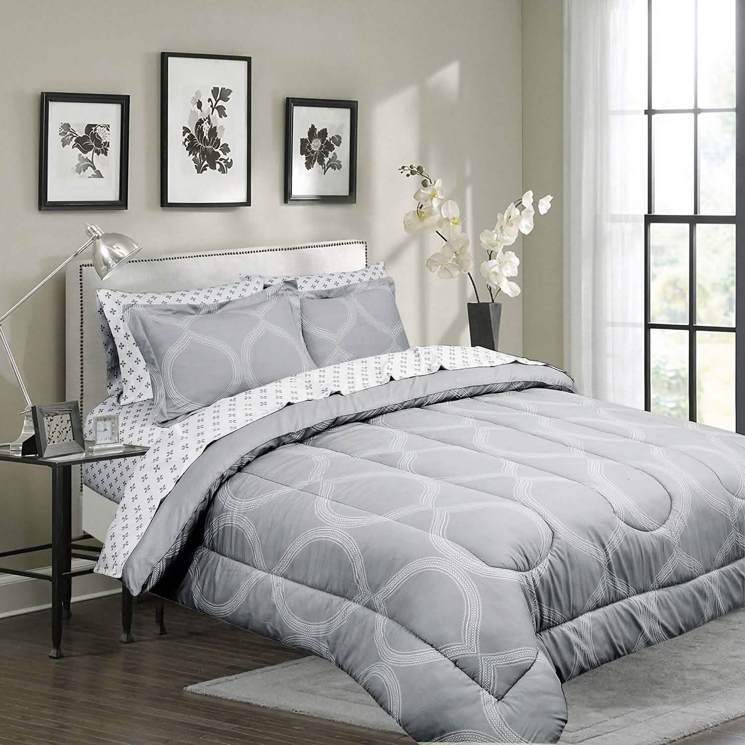Sloane Street Ogee Bed in a Bag with Solid Reverse Comforter DailySale