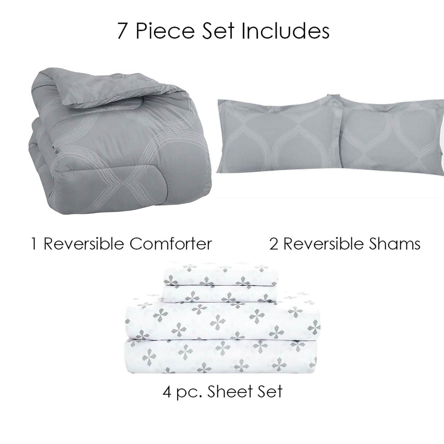 Sloane Street Ogee Bed in a Bag with Solid Reverse Comforter DailySale