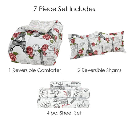 Sloane Street Paris Rose Eiffel Tower Reversible Bed in a Bag DailySale