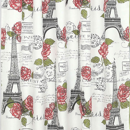 2-Piece Set: Sloane Street Paris Rose Eiffel Tower Window Curtain Panel Pair DailySale