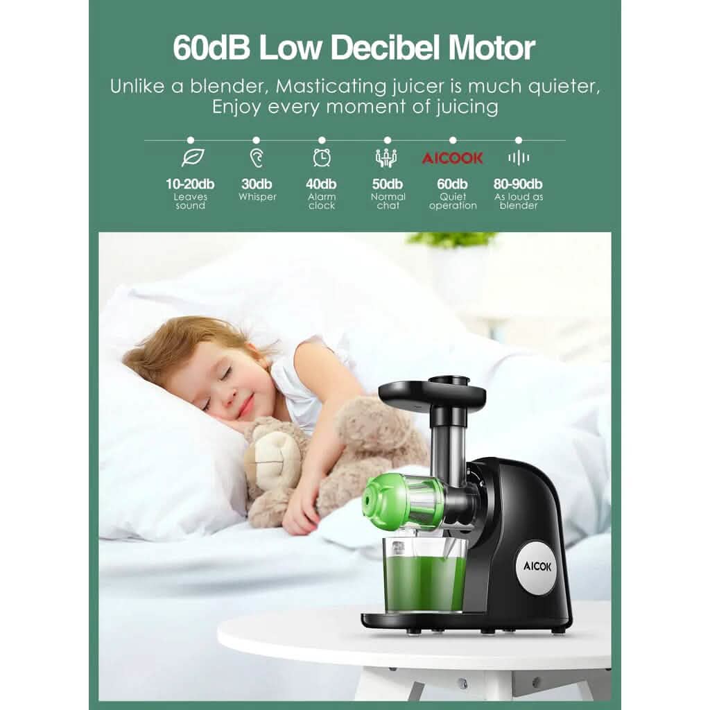 Slow Masticating Juicer Extractor Cold Press Juicer with Brush DailySale