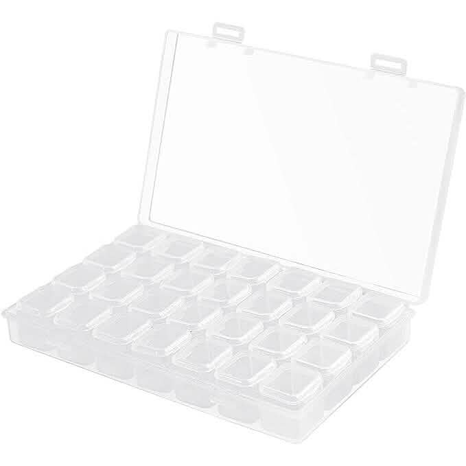 Small 28 Grids Diamond Box Clear Plastic Jewelry Craft Storage Container DailySale
