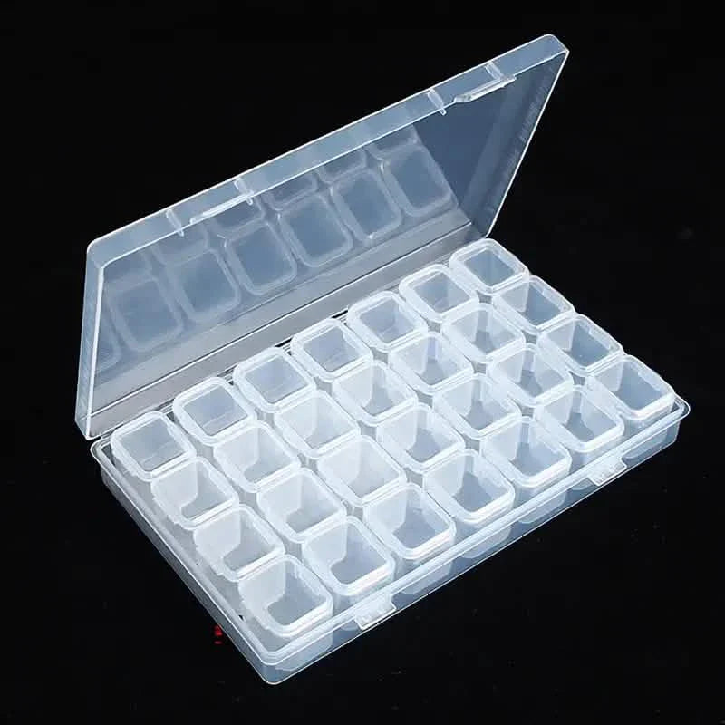 Small 28 Grids Diamond Box Clear Plastic Jewelry Craft Storage Container DailySale