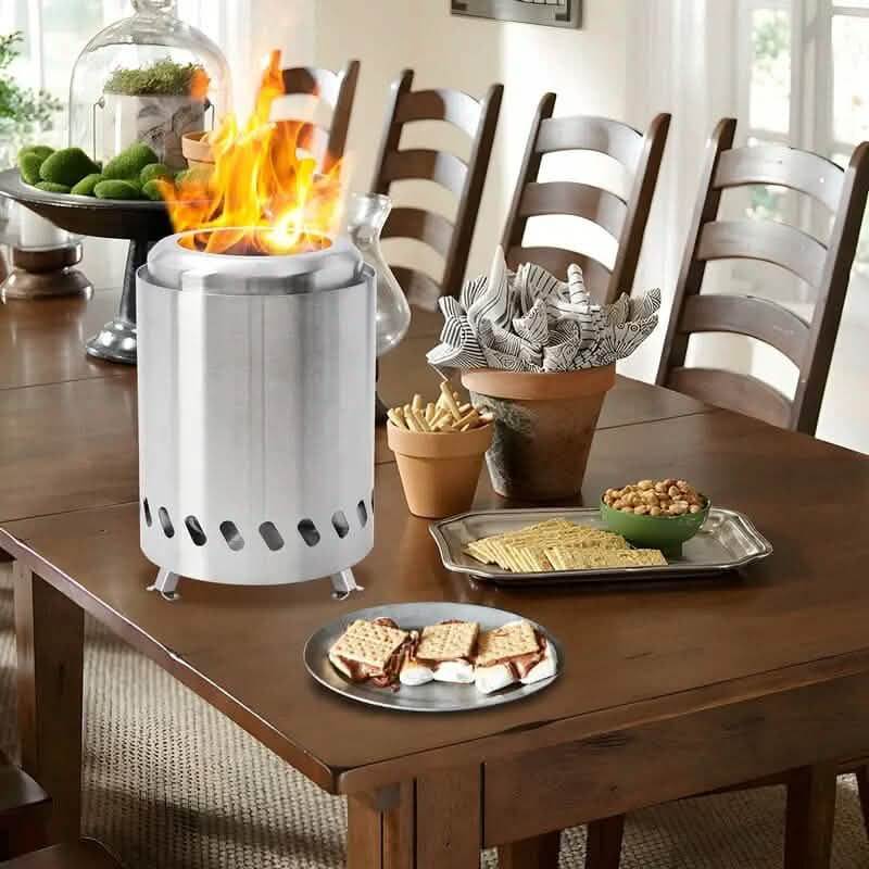 Small Portable Table Fire Pit with Stand & Carry Bag DailySale