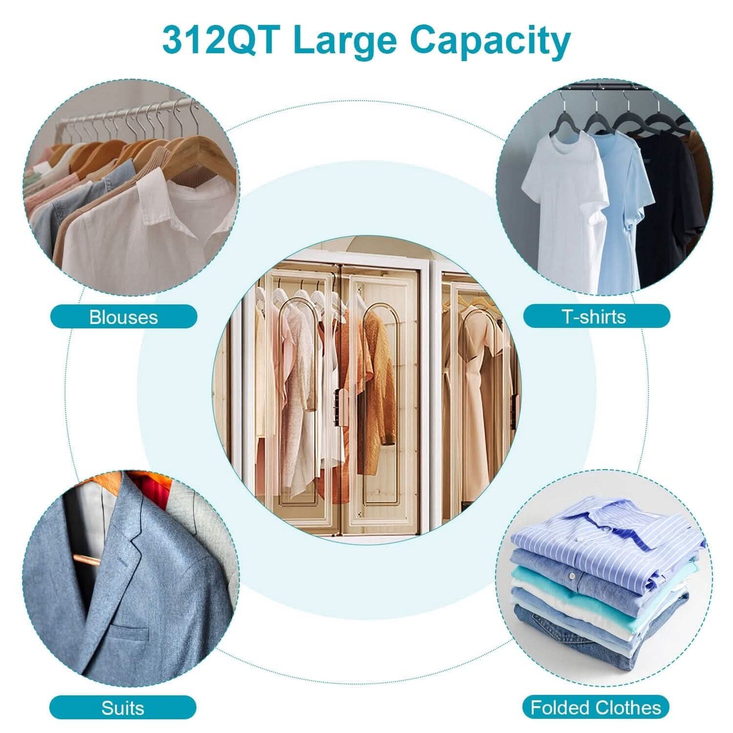 Small Wardrobe Closet with Magnetic Design DailySale