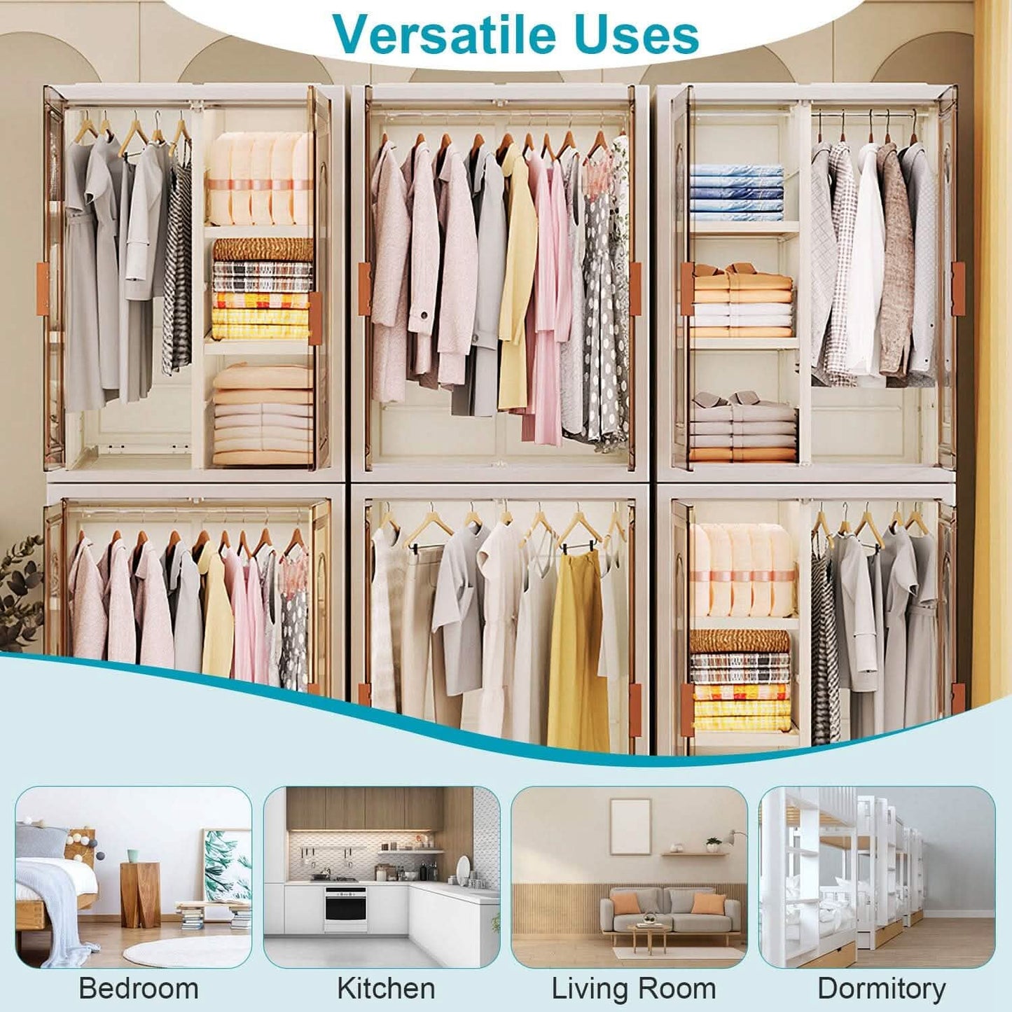 Small Wardrobe Closet with Magnetic Design DailySale