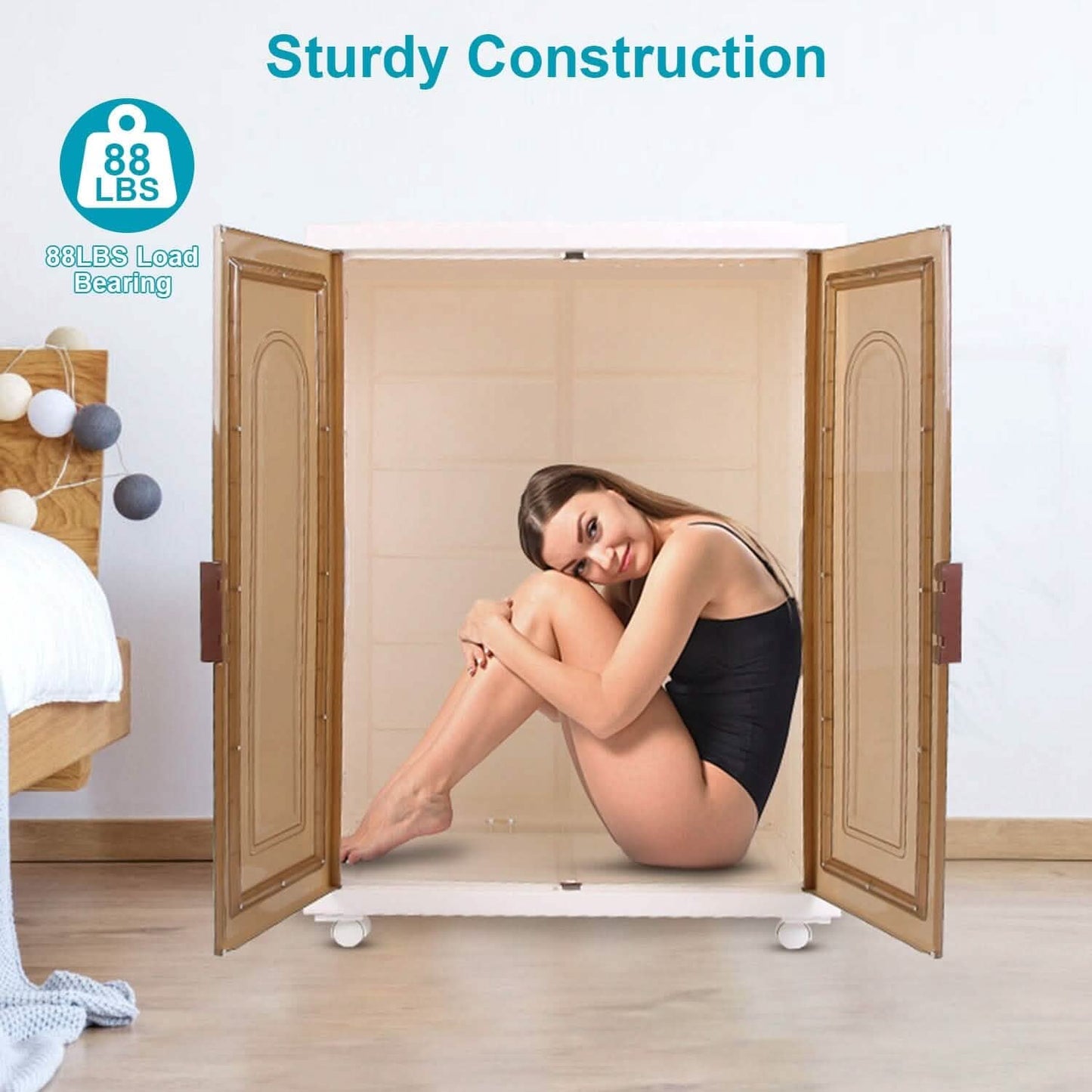 Small Wardrobe Closet with Magnetic Design DailySale
