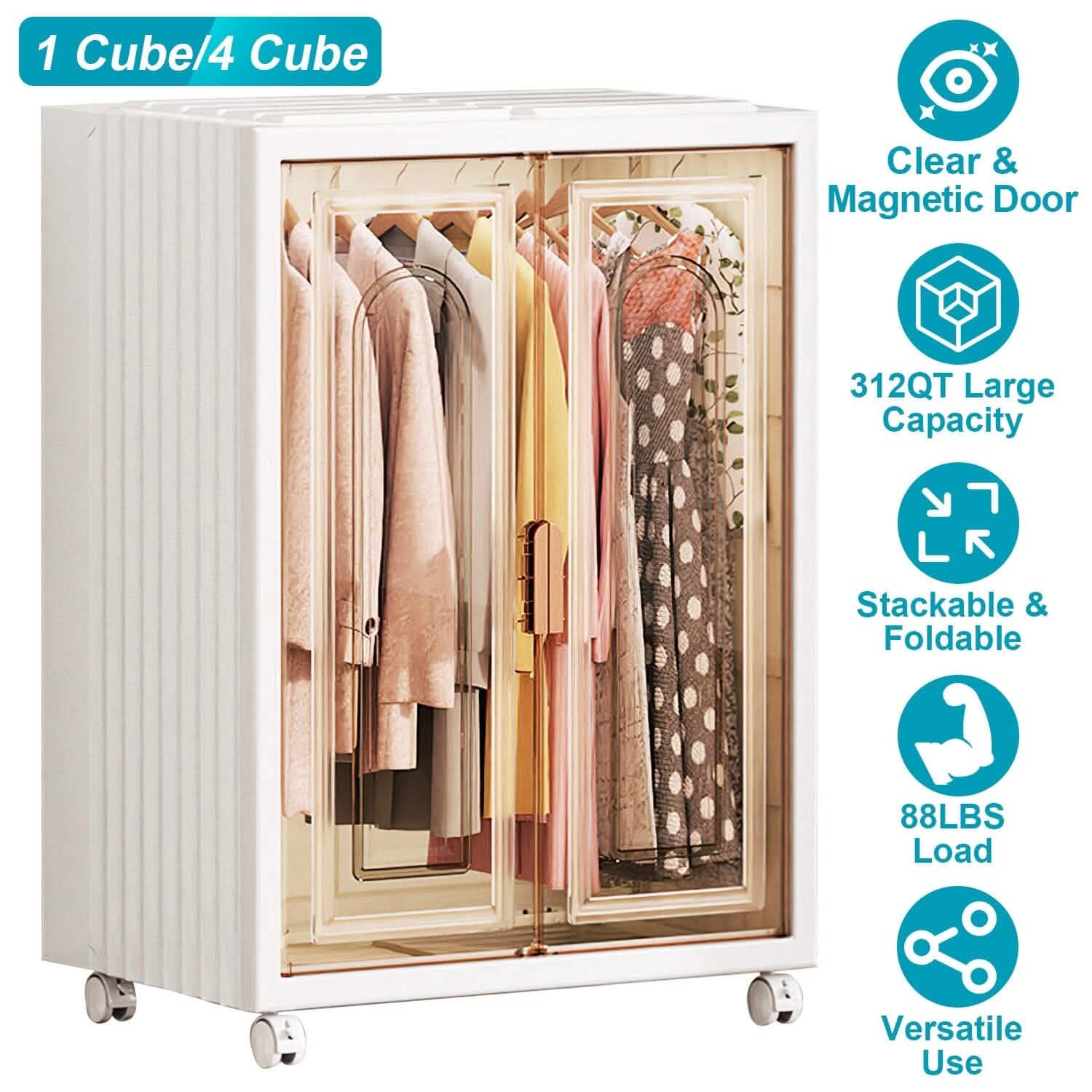 Small Wardrobe Closet with Magnetic Design DailySale