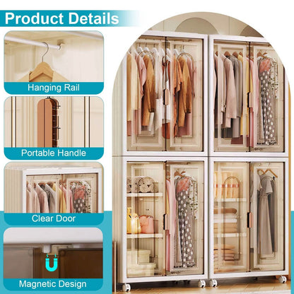 Small Wardrobe Closet with Magnetic Design DailySale