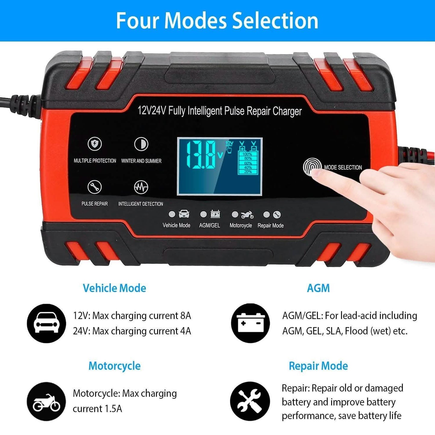 Smart Automatic Battery Charger with LCD Display DailySale
