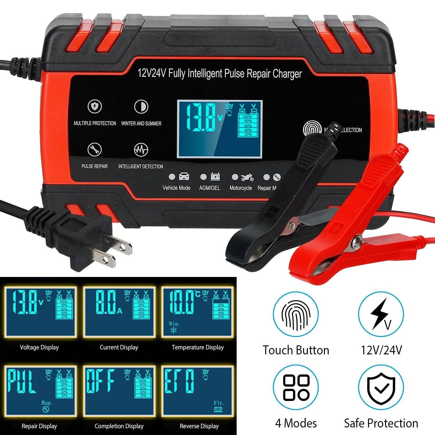 Smart Automatic Battery Charger with LCD Display DailySale