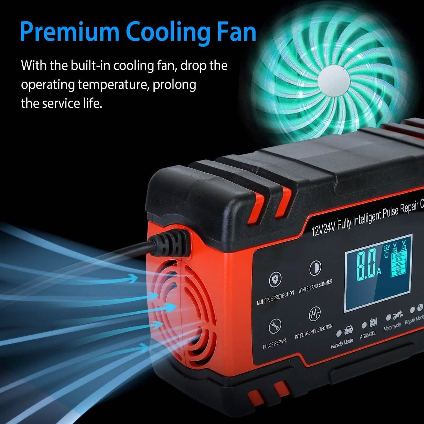 Smart Automatic Battery Charger with LCD Display DailySale