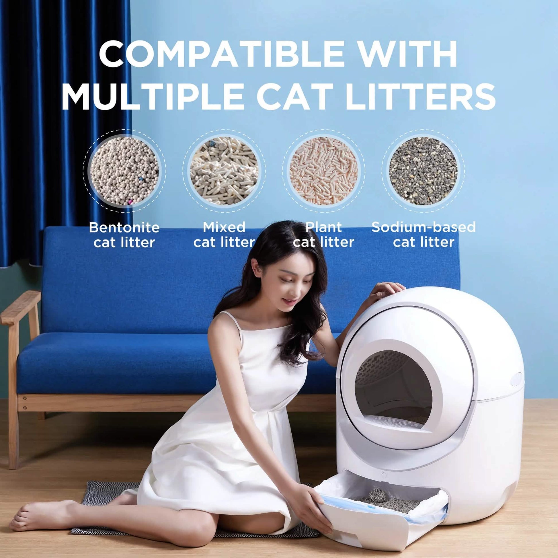 Smart Automatic Litter Box, Self -Cleaning Cat Litter Box for Multiple Cats DailySale