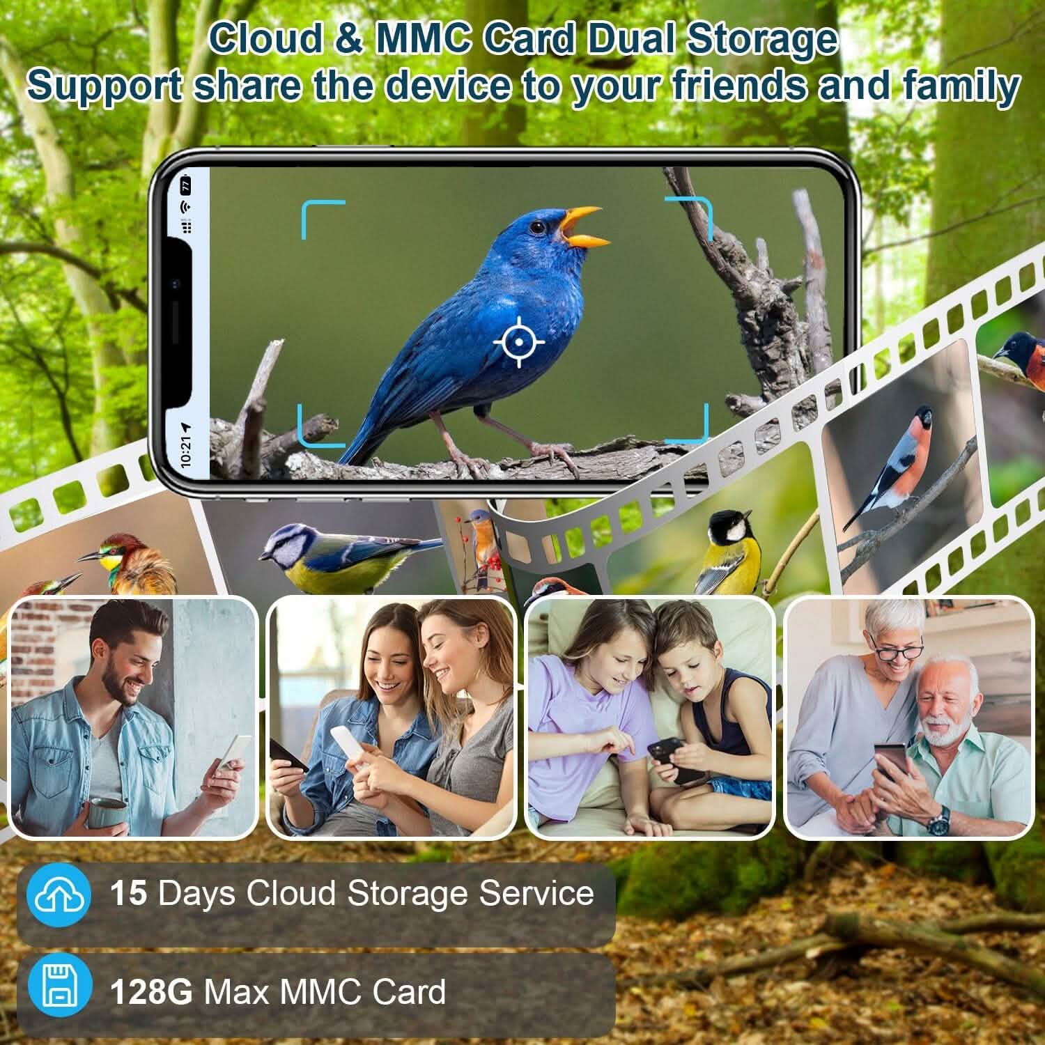 Smart Bird Feeder with Solar Powered Camera 1080P HD AI Identify PIR DailySale