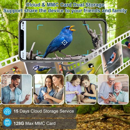 Smart Bird Feeder with Solar Powered Camera 1080P HD AI Identify PIR DailySale