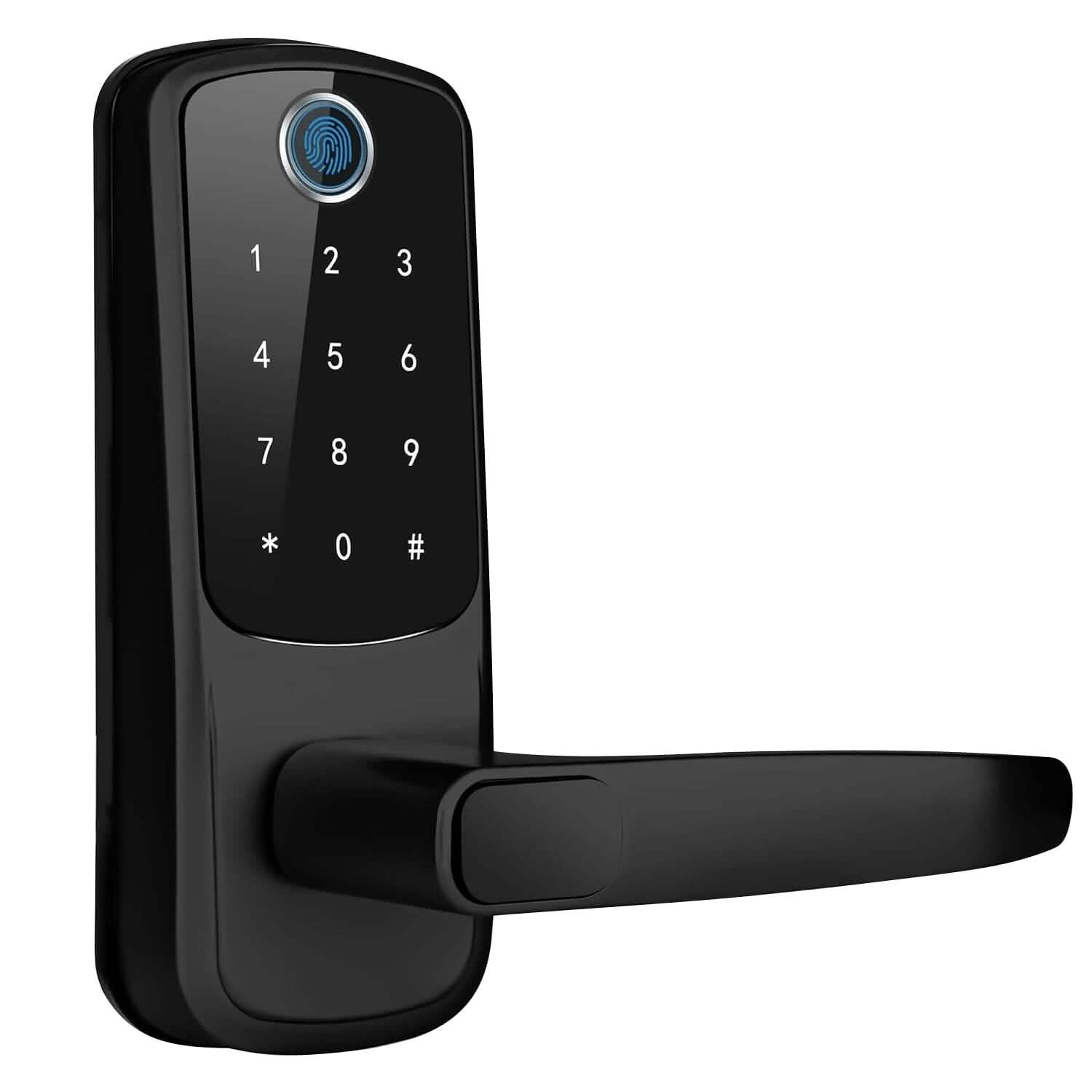 Smart Door Lock with Handle Fingerprints Passcode Keys Fobs App Control DailySale