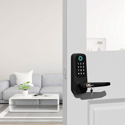 Smart Door Lock with Handle Fingerprints Passcode Keys Fobs App Control DailySale