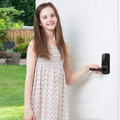 Smart Door Lock with Handle Fingerprints Passcode Keys Fobs App Control DailySale