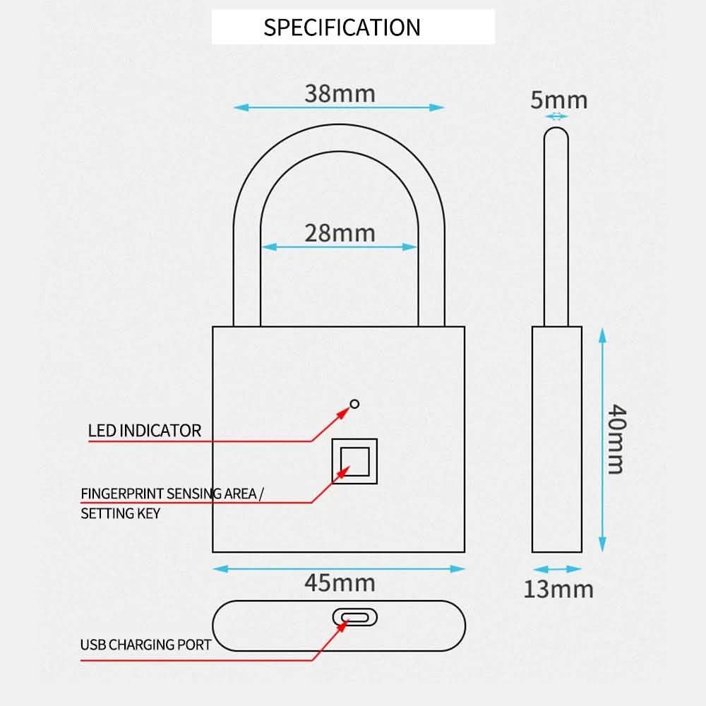 Smart Fingerprint Small Size Cabinet Dormitory Anti-theft Lock DailySale