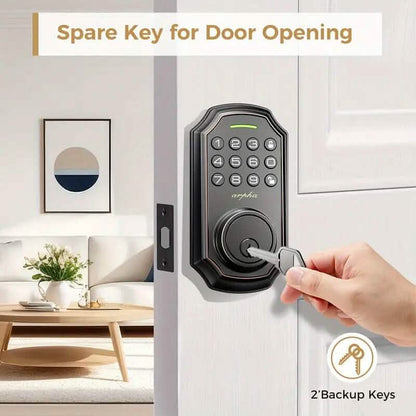Smart Keypad Door Deadbolt Lock Set with 100-Code Keyless Entry and Anti-Peeking Password DailySale
