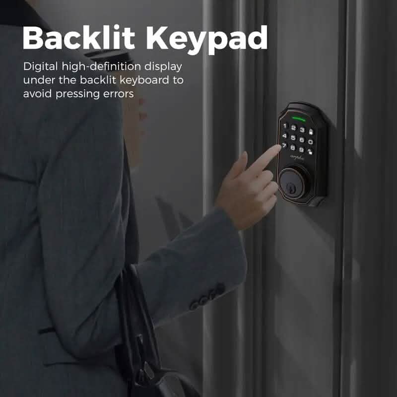 Smart Keypad Door Deadbolt Lock Set with 100-Code Keyless Entry and Anti-Peeking Password DailySale