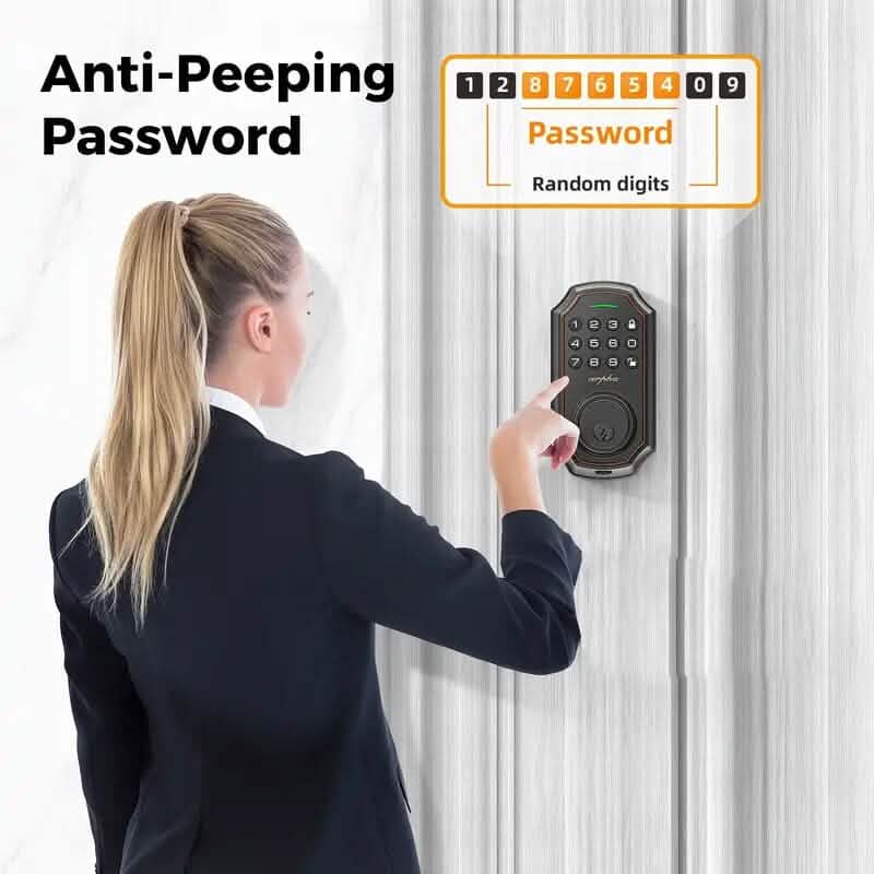 Smart Keypad Door Deadbolt Lock Set with 100-Code Keyless Entry and Anti-Peeking Password DailySale