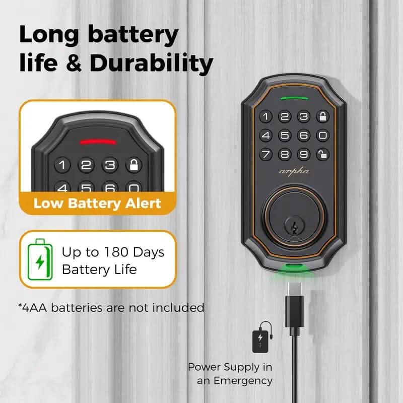 Smart Keypad Door Deadbolt Lock Set with 100-Code Keyless Entry and Anti-Peeking Password DailySale